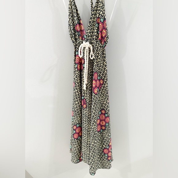 Tricia Fix Geo Print Halter Dress Gray Pink Size Small - Picture 4 of 6